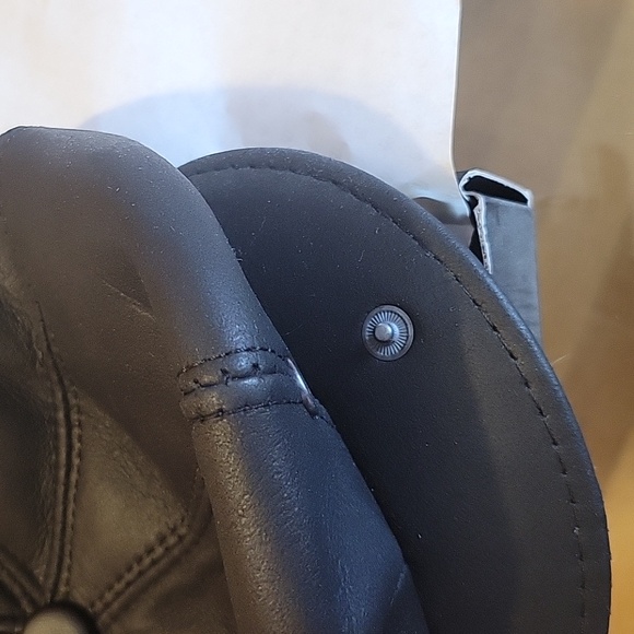 Black Leather Newsboy Cap NWT! - Picture 4 of 7